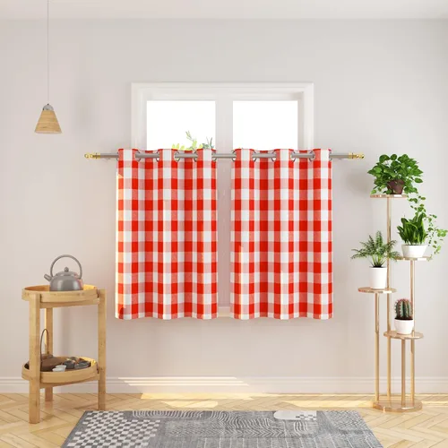 Miniatura 132 de Cortinas de 24 pulgadas de largo con diseño Buffalo Check Gingham Plaid para ventanas de cocina y baño, tratamiento para ventanas con 2 paneles