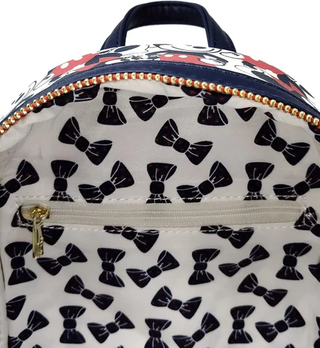 Miniatura 4 de Loungefly Disney Mickey Minnie Mouse Mini Mochila Bolso AOP Rojo Marino marino