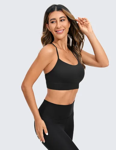 Miniatura 2 de CRZ YOGA Butterluxe - Brasier deportivo con espalda en Y para mujer, tirantes delgados, sin varillas, cuello redondo, atlético, acolchado, para yoga