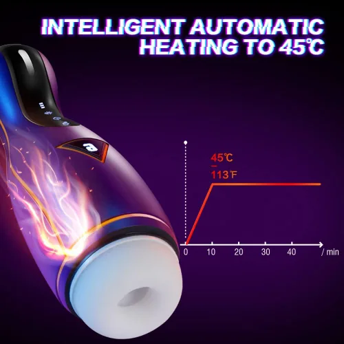 Miniatura 4 de Máquina sexual de succión automática para mamadas, masturbador masculino LED, juguetes sexuales para adultos, calefacción vibratoria, manos libres
