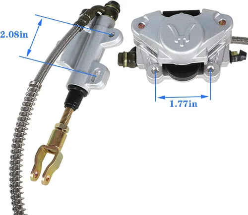 Miniatura 5 de waltyotur Kit de ensamblaje de eje trasero de Go Kart ATV 32 Pulgadas Eje y cubo y cadena y cilindro maestro de freno de reemplazo para Go Kart ATV