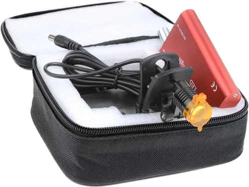Miniatura 7 de Faro de 3W con filtro de clip de plástico, luz principal, faro para lupa binocular con bolsa (rojo)