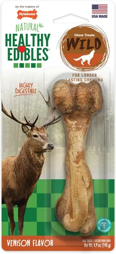 Miniatura 14 de Nylabone Healthy Edibles WILD - Golosinas naturales masticables para perros grandes, de larga duración, para perros saludables, cuernos masticables