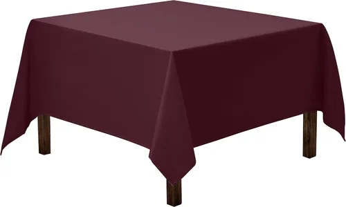 Miniatura 13 de Gee Di Moda Mantel Cuadrado - Mantel Beige de 52 x 52 Pulgadas para Mesas Cuadradas o Redondas Pequeñas - Tela Resistente Lavable - para Mesa