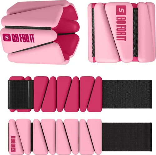 SPORTBIT Brazaletes y pesas para tobillos para mujeres - Juego de 2 (1 libra cada una) Brazaletes ajustables con pesas para tobillos y muñecas,
