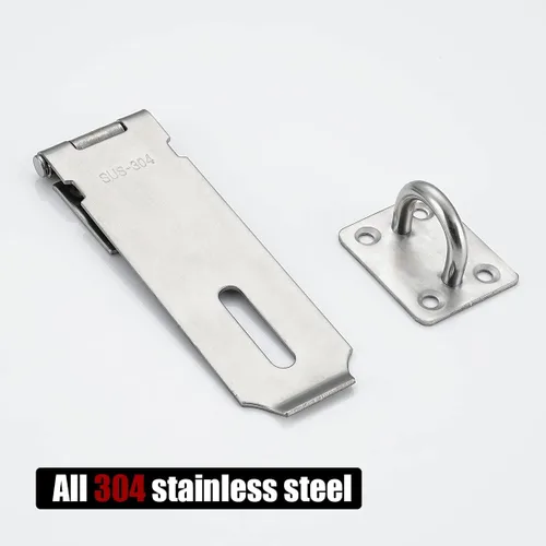 Miniatura 4 de JQK Cerrajo de puerta con candado, de acero inoxidable de 5 pulgadas, paquete de seguridad con cierre de cerrojo, acabado cepillado, 4