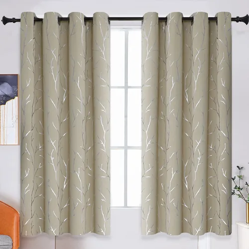 Miniatura 32 de BUHUA - Cortinas opacas blancas, cortinas plateadas, juego de 2 paneles de cortinas con ojales para dormitorio, elegante tratamiento de ventana