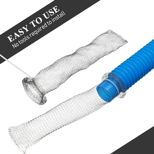 Miniatura 5 de Hotop 100 trampas de pelusa para manguera de lavadora con 100 bridas para cables, filtro de malla de lavandería, filtro de manguera de lavadora