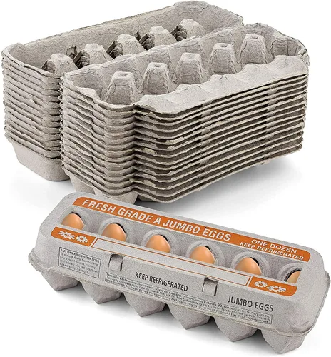 Miniatura 14 de MT Products - Cartones de huevos vacíos impresos con capacidad para hasta doce huevos, 1 docena grande, caja de huevos de papel de pulpa natural