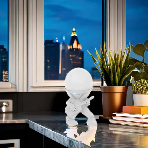 Miniatura 6 de Splin Soporte de mesa compatible con Amazon Alexa Smart Speaker Echo Dot (4ª y 5ª generación) y Apple HomePod Mini, Vegas Boy (blanco)