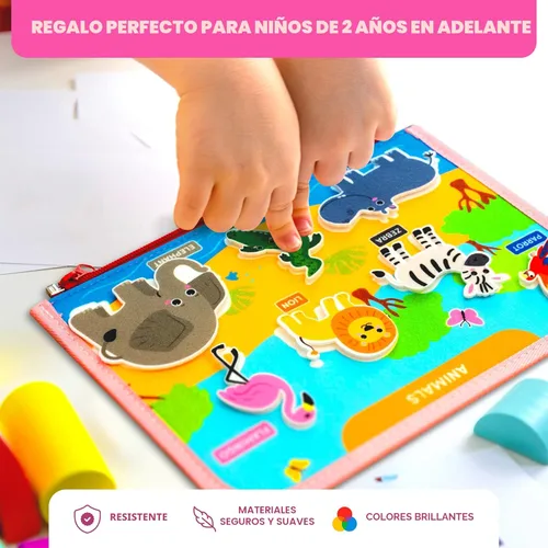 Miniatura 6 de Clever Fox Play Libro de actividades para niños pequeños de 1 a 3 años - Libro de mesa para bebés ocupados - Tablero de actividades de fieltro