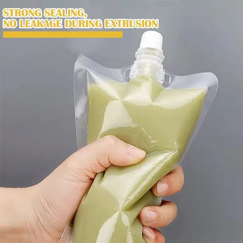 Miniatura 5 de DOERDO - 100 bolsas de bebidas, bolsas de jugo, frascos, transparentes, de pie, para café, agua, cerveza, jugo, leche, 6.8 fl oz/6.8 onzas