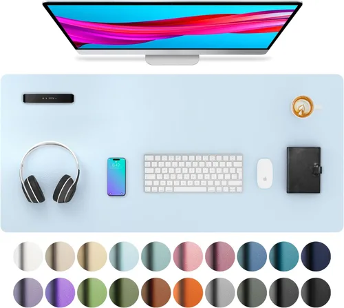 Miniatura 275 de Aothia - Protector de escritorio de cuero sintético, base para mouse, superficie antideslizante e impermeable para escribir y para laptop