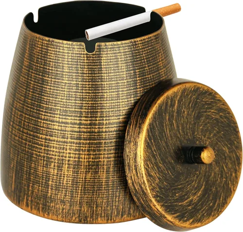 Miniatura 13 de Cenicero para exteriores, cenicero sin humo con tapa para cigarrillos en interiores, ceniceros grandes resistentes al viento/lluvia, cubierta