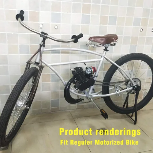 Miniatura 4 de HGC Silenciador de media luna de 1.575 in Silenciador de escape negro para 49cc 60cc 66cc 80cc motor motor de 2 tiempos bicicleta motorizada