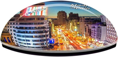 Miniatura 3 de Spain Street Madrid Imán de nevera 3D Cristal de cristal turístico ciudad viaje recuerdo colección regalo fuerte nevera etiqueta engomada