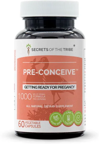 Miniatura 6 de Secrets of the Tribe - Preconcebir, prepararse para el embarazo, mezcla de suplementos herbales (120 cápsulas)