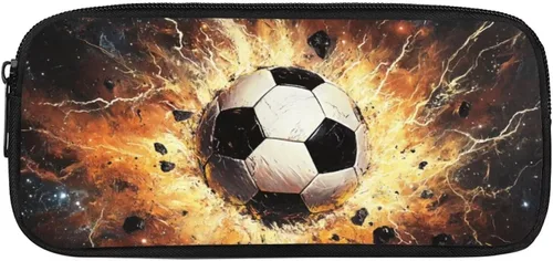 Miniatura 14 de FOR U DESIGNS Estuche para lápices de fútbol para niños, con la bandera estadounidense, con cremallera, bolsa para lápices para niños, pequeña bolsa