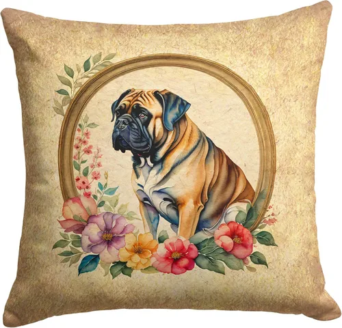 Miniatura 40 de Caroline's Treasures DAC2072PW1414 Affenpinscher and Flowers - Almohada decorativa de tela, lavable a máquina, para interiores y exteriores