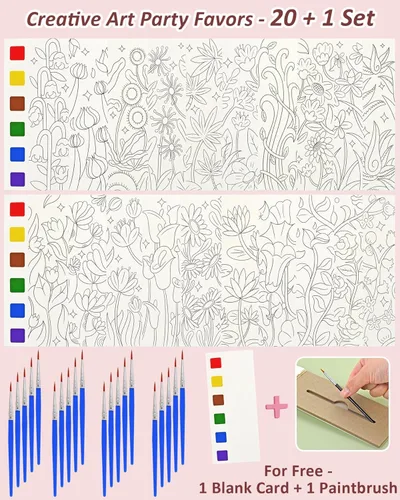 Miniatura 5 de Vileafy Libro de pintura de acuarela de flores de primavera para adultos y niños, pintura sin desorden con actividad artística acuática, diversión
