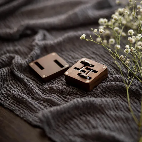 Miniatura 7 de MUUJEE Gemelos con caja de regalo de madera grabada