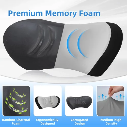 Miniatura 4 de Almohada de apoyo lumbar para silla de oficina - Almohada lumbar para coche - Almohada ergonómica de apoyo lumbar para cojín de apoyo de la espalda