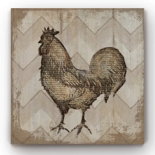 Miniatura 14 de Renditions Gallery Arte moderno de gallina con flores sobre lienzo estirado para decoración de pared