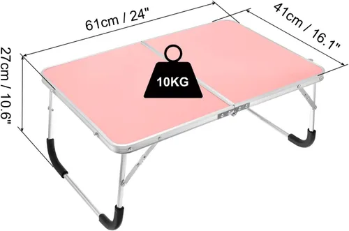 Miniatura 2 de PATIKIL Mesa plegable para laptop, escritorio de regazo portátil, mesa de picnic, mesa de cama, aperitivos, escritorios de trabajo para cama, sofá