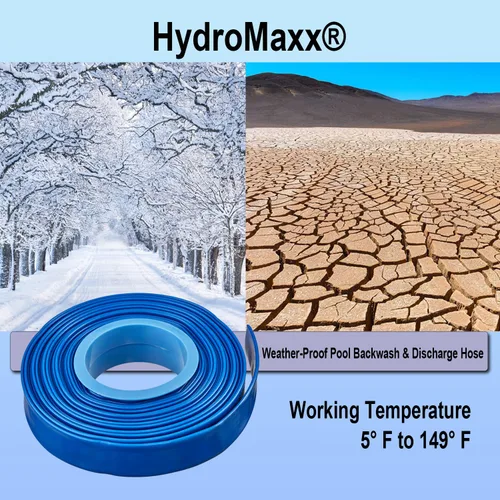 Miniatura 3 de 2" de diámetro x 50 pies HydroMaxx® Manguera de descarga y retrolavado plana de alta resistencia para piscinas, para bombas y aplicaciones
