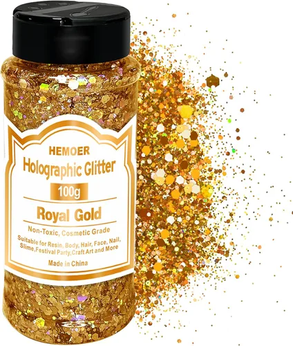Miniatura 14 de HEMOER Purpurina Gruesa Holográfica, 12 Colores de Lentejuelas Brillantes, Conjunto de Purpurina de Poliéster Exclusivo Mixto para Resina Epoxi