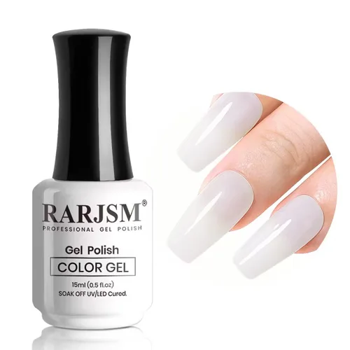 Miniatura 37 de RARJSM Esmalte de Uñas en Gel Nude Transparente Rosa Saludable Claro Esmalte de Uñas en Gel Nude Transparente Rosa Intenso Gelatinoso Barniz de Uñas