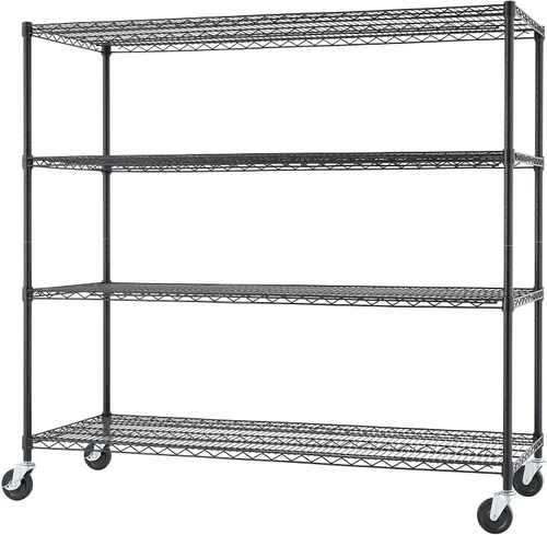 Miniatura 10 de Trinity Basics - Estantería de alambre ajustable de 3 niveles con ruedas para organización de cocina, almacenamiento de garaje, cuarto de EcoStorage