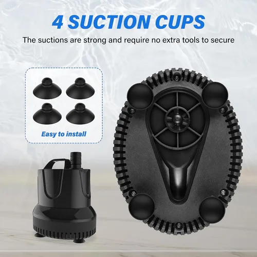 Miniatura 5 de Simple Deluxe 660 GPH 45W Bomba de agua de succión inferior de mesa (2500 L/H) con 3 boquillas para tanque de peces, estanque, acuario