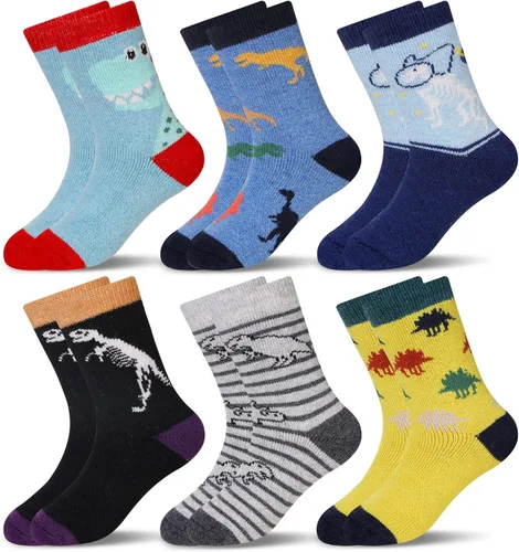 Miniatura 7 de Eocom 6 pares de calcetines de invierno cálidos de lana para niños y niñas