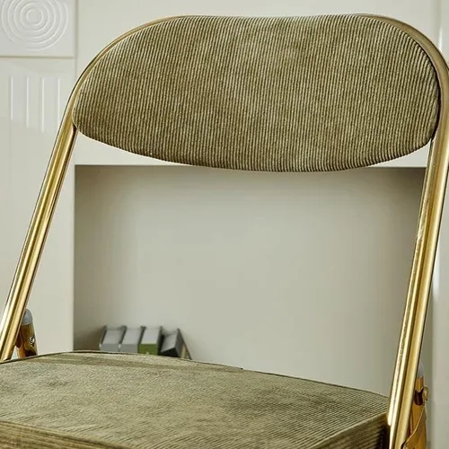 Miniatura 6 de Sillas de comedor modernas, silla auxiliar tapizada para el hogar, con acabado mate, silla de comedor plegable con respaldo abierto, silla sin