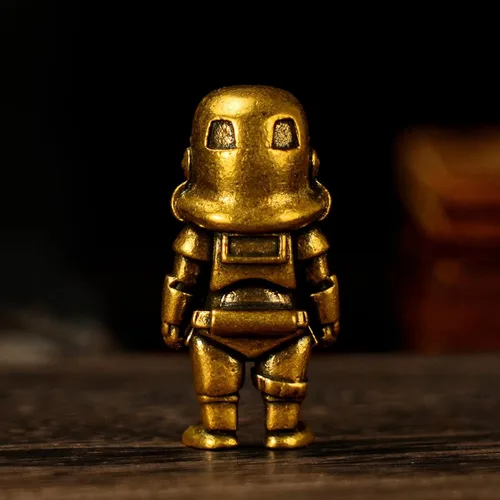 Miniatura 4 de CHOVY Figura de robot de latón antiguo, decoración retro de latón macizo pesado, escultura de arte biomecánica para coleccionistas, regalo Steampunk