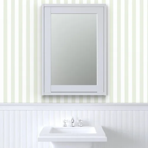 Miniatura 9 de Spoonflower Papel tapiz para despegar y pegar, diseño de rayas verdes verticales descoloridas, rayas verdes de verano, casa de campo, papel pintado