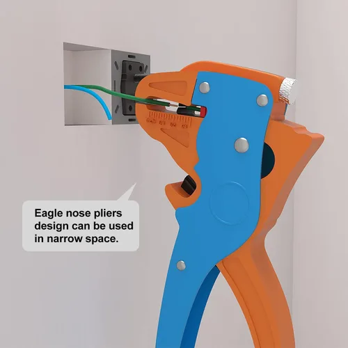 Miniatura 8 de Knoweasy pelacables automático y cortador, herramienta de pelado de alambre resistente 2 en 1 y herramienta de pelado de alambre para reparación