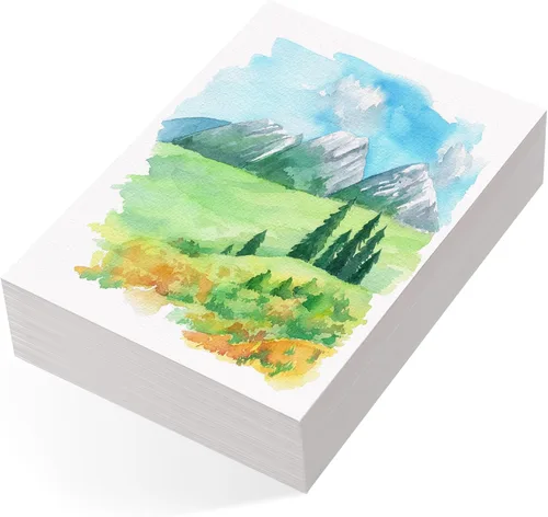 Miniatura 8 de 80 hojas de papel de acuarela a granel, 110 lb/230 GSM, papel de color agua blanca de prensa en frío para niños y artistas, tarjetas coleccionables