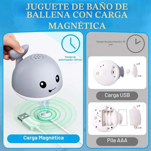 Miniatura 5 de Gigilli Juguetes de baño para bebés, juguetes de baño magnéticos recargables para niños de 1 a 3 años, bañera para niños pequeños, piscina, mesa