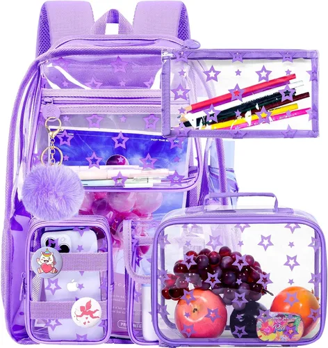 Miniatura 13 de Mochila transparente, resistente bolsa transparente para mujeres y hombres Heavy Duty