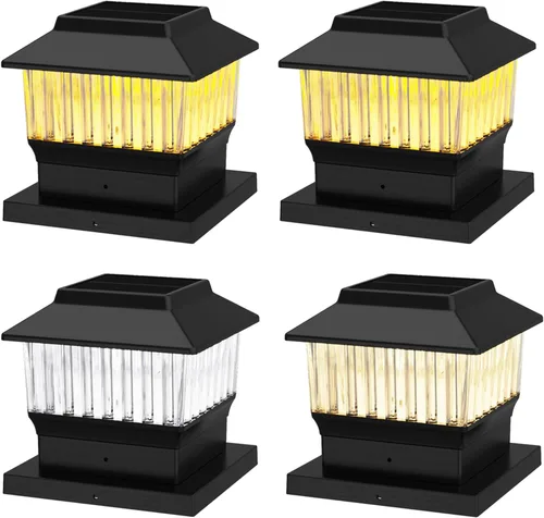 Miniatura 13 de Luces solares para tapa de poste (paquete de 2) – LED blanco cálido de 25 lúmenes, se adapta a 3.5 x 3.5 pulgadas y 4 x 4 pulgadas de madera/vinilo