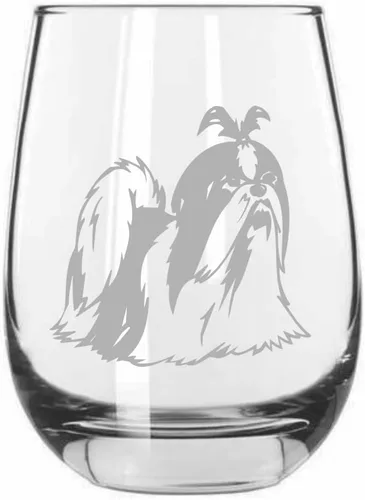 Miniatura 363 de Sakhalin Husky Dog - Copa de vino grabada personalizada de 15.25 onzas sin tallo