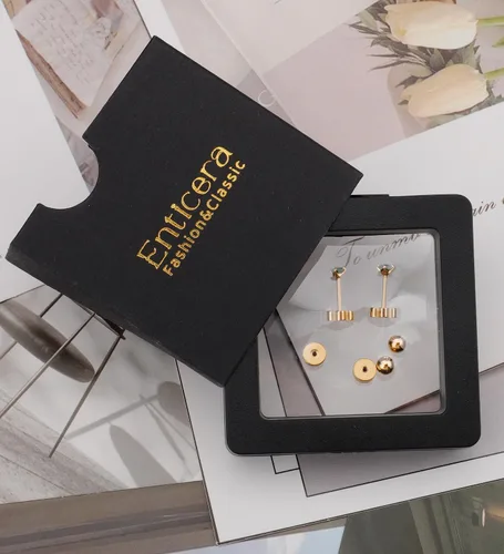 Miniatura 27 de Aretes de titanio G23 hechos a mano de 0.118 in, chapados en oro de 14 quilates, pequeños 5A+CZ, aretes de cartílago hipoalergénicos, aretes