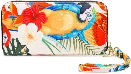 Miniatura 141 de Cartera de mano para mujer, estilo bohemio, con RFID, elegante, espaciosa con correa para viajes, capacidad para tarjetas, teléfono, dinero