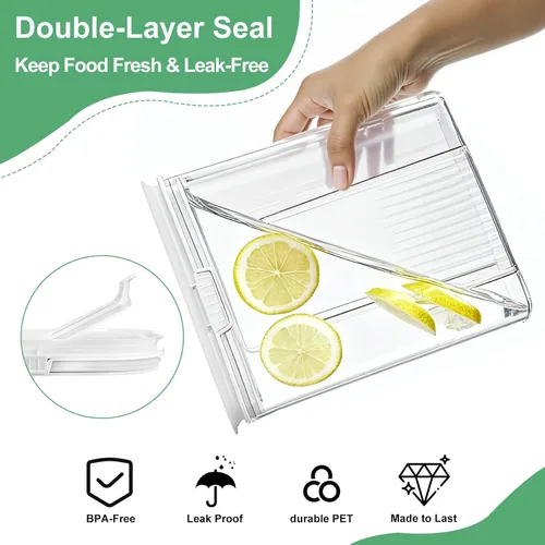 Miniatura 3 de Contenedores de almacenamiento de cereales, juego de 3 recipientes herméticos de PET con tapas (135.2oz/4L) para organización de gabinete de cocina