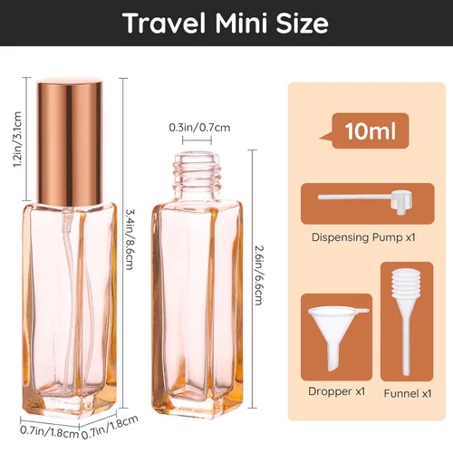 Miniatura 5 de Segbeauty Mini Botella Atomizador de Perfume Portátil, 5 piezas de botellas de spray de colonia recargables vacías, botella de perfume de vidrio