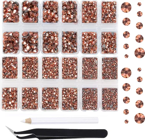 Miniatura 30 de Massive Beads 7800 vasos de hierro termoadhesivos con parte trasera plana, 5 tamaños, diamantes de imitación para hacer proyectos de bricolaje