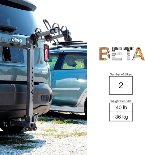 Miniatura 6 de KUAT Beta - Portabicicletas montado en enganche Estilo colgante duradero ligero recubierto de polvo de aluminio plegable inclinable hacia abajo