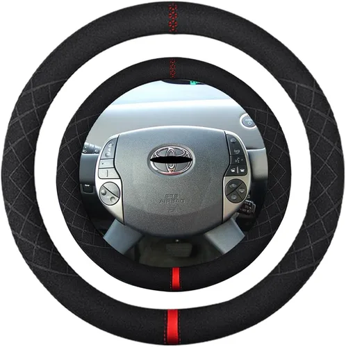 Miniatura 24 de Funda de volante de ante K LAKEY, compatible con Dodge Avenger Grand Caravan Challenger Charger, cubierta de volante deportiva antideslizante